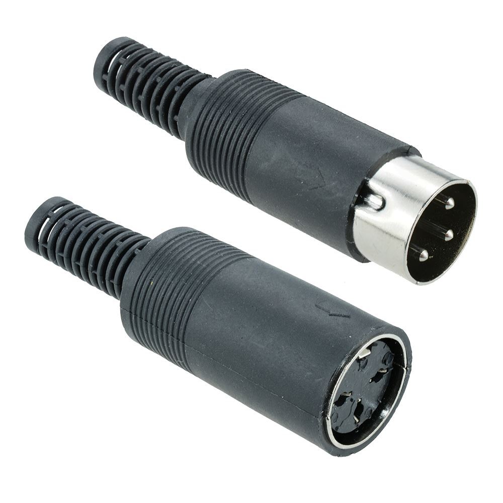 Pair 3-Pin DIN Plug + Socket Connector