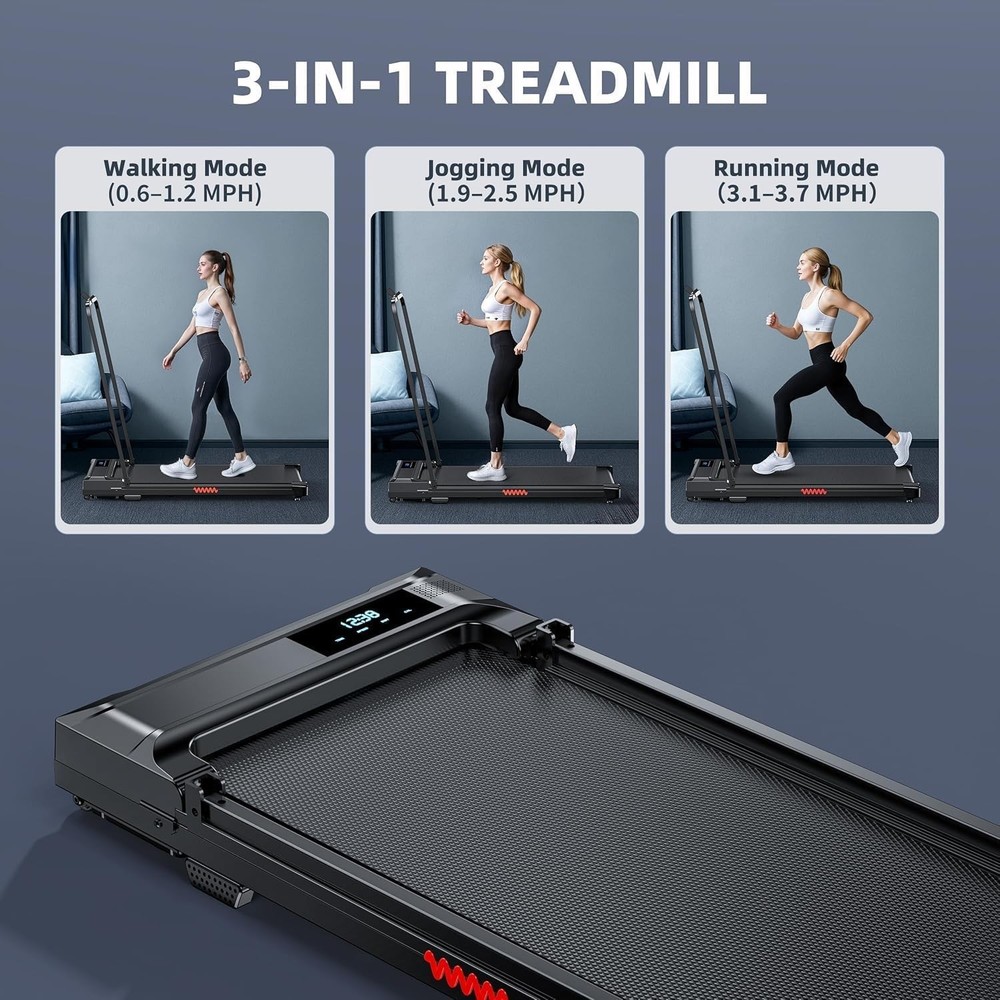 Multi-Function Walking Pad Treadmill for Home - Foldable & Wheels for Ease