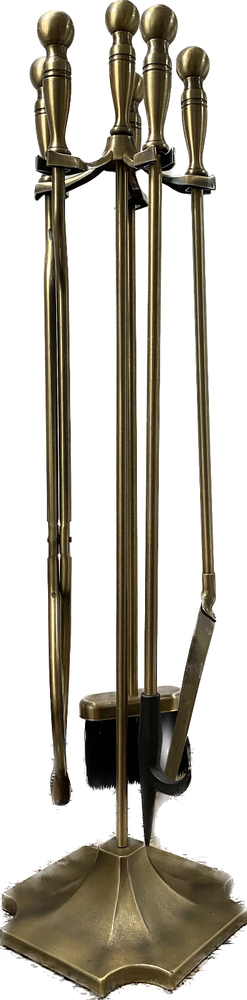 Forge Craft Antique Brass Fireplace Set, 5 Piece