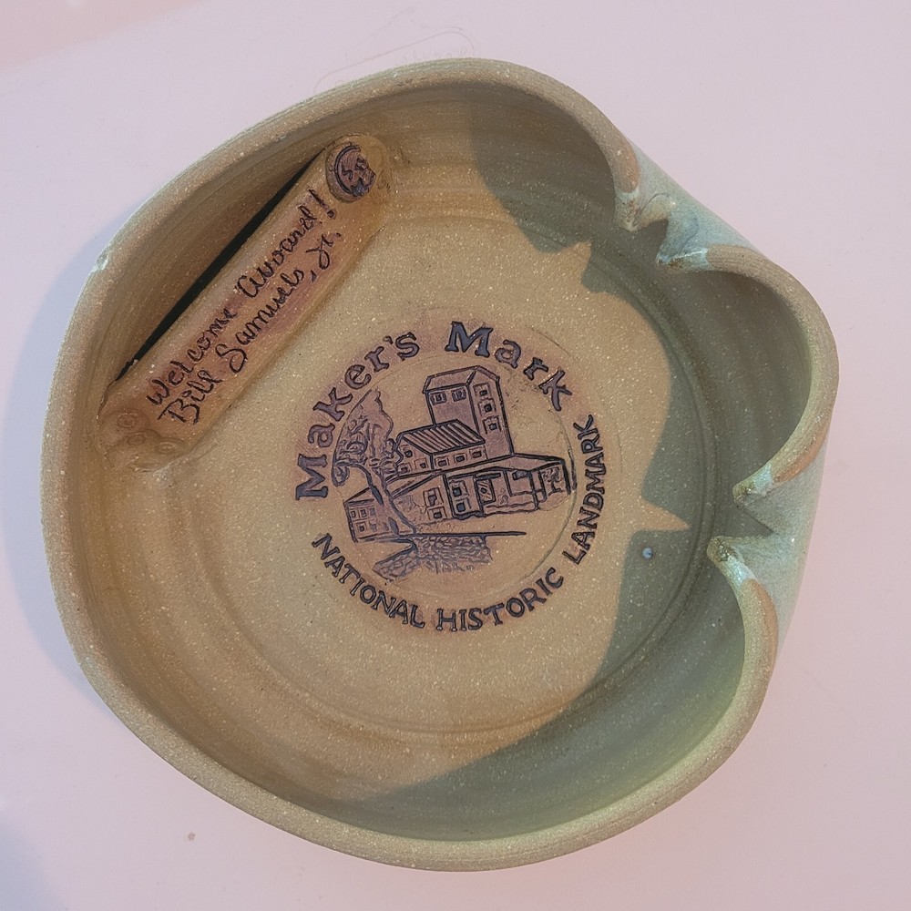 Vintage 1982 MAKER'S MARK DISTILLERY Pottery Ashtray.  Signed & Numbered