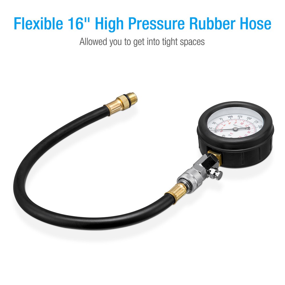 Engine Cylinder Compression Gauge Tester Kit Gas Engine Diagnostic Testing Tool