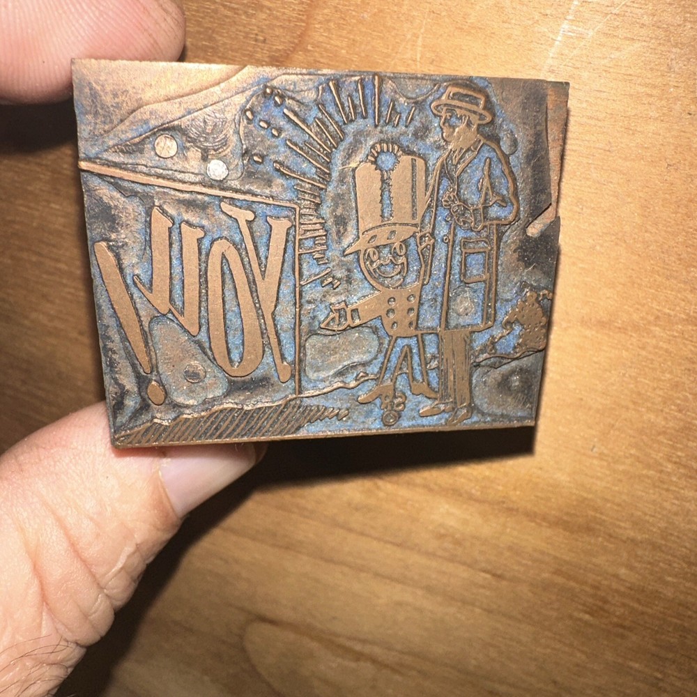 Printing Block “ JOY! “ Dry Cleaning Advertisement Copper Face Block