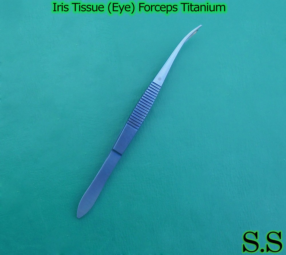 Iris Tissue (Eye) Forceps 1x2 Teeth Titanium 4" Excellent Quality Cvd