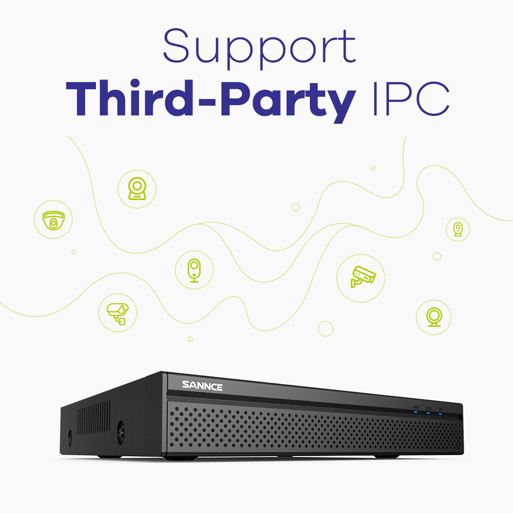 SANNCE 4K 8CH NVR 3MP POE Security Camera System Two Way Audio Human Detection