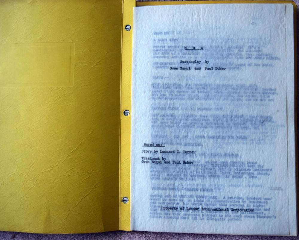 "Now" Original (Writer's Draft Written on a Typewriter) Scrip
