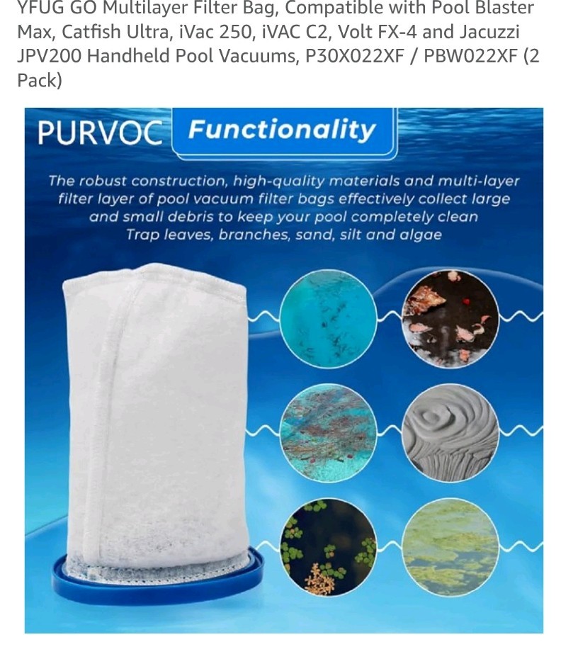 Pool Vacuum All Purpose Filter Bags Compatible with Pool Blaster Water Tech Max,