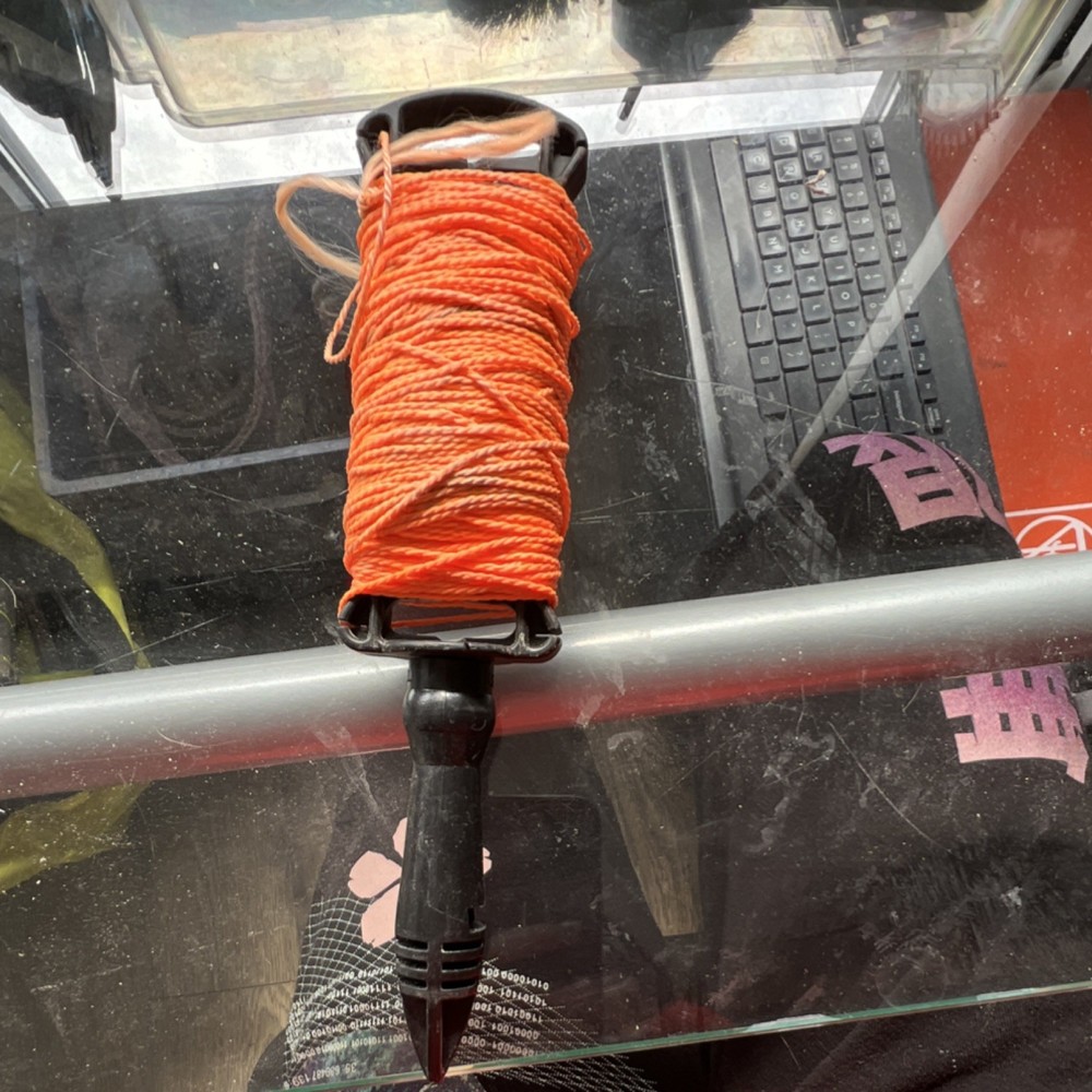 Orange Mason Line Marking Tool, Nylon, Plastic Stake & Handle