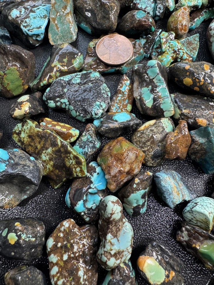 One Pound stabilized Turquoise small nuggets assorted mine free shipping
