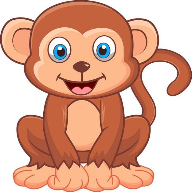 30 Custom Cute Cartoon Monkey Personalized Address Labels