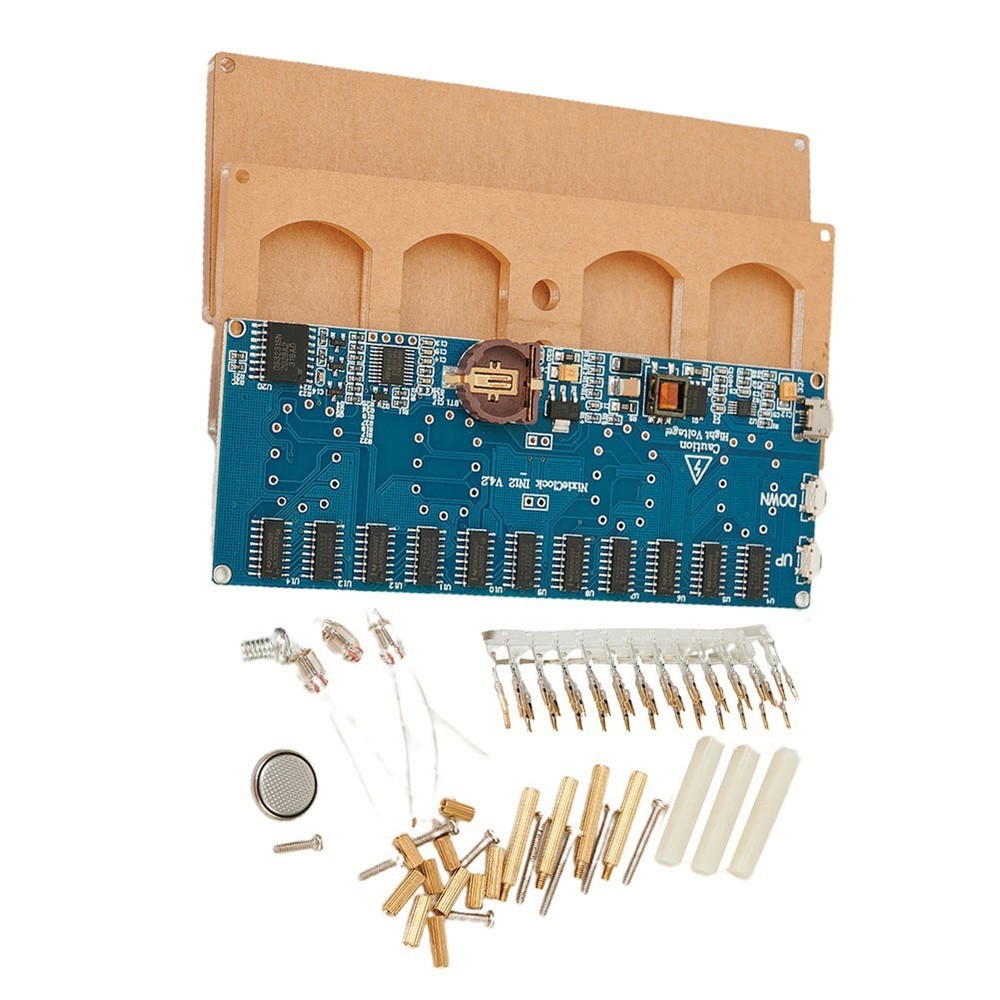 Compact In12 Digital Tube Clock Kit with User Friendly Setup Instructions