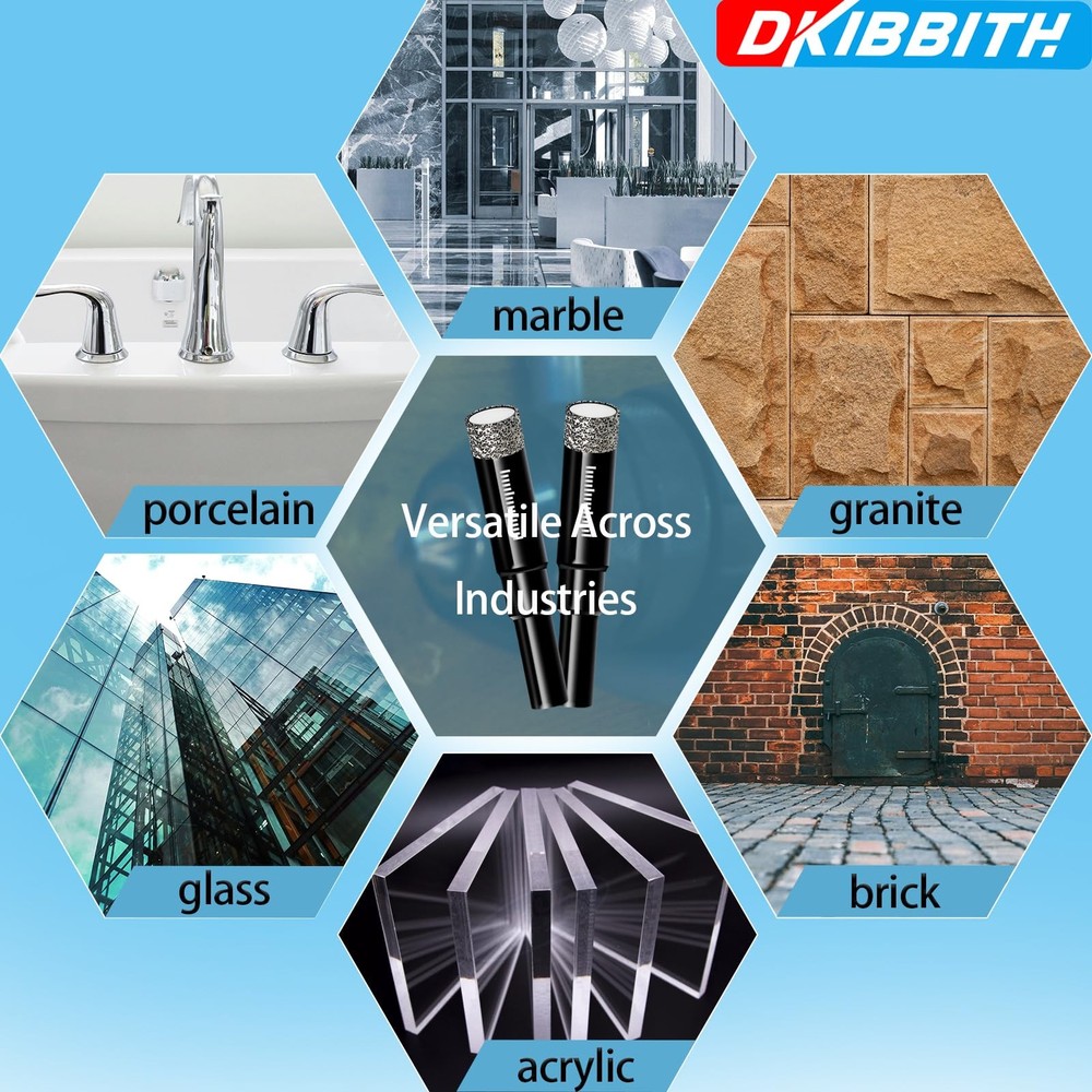 DKIBBITH 5 Packs 1/4" Diamond Drill Bits for Tile, 5 Pcs