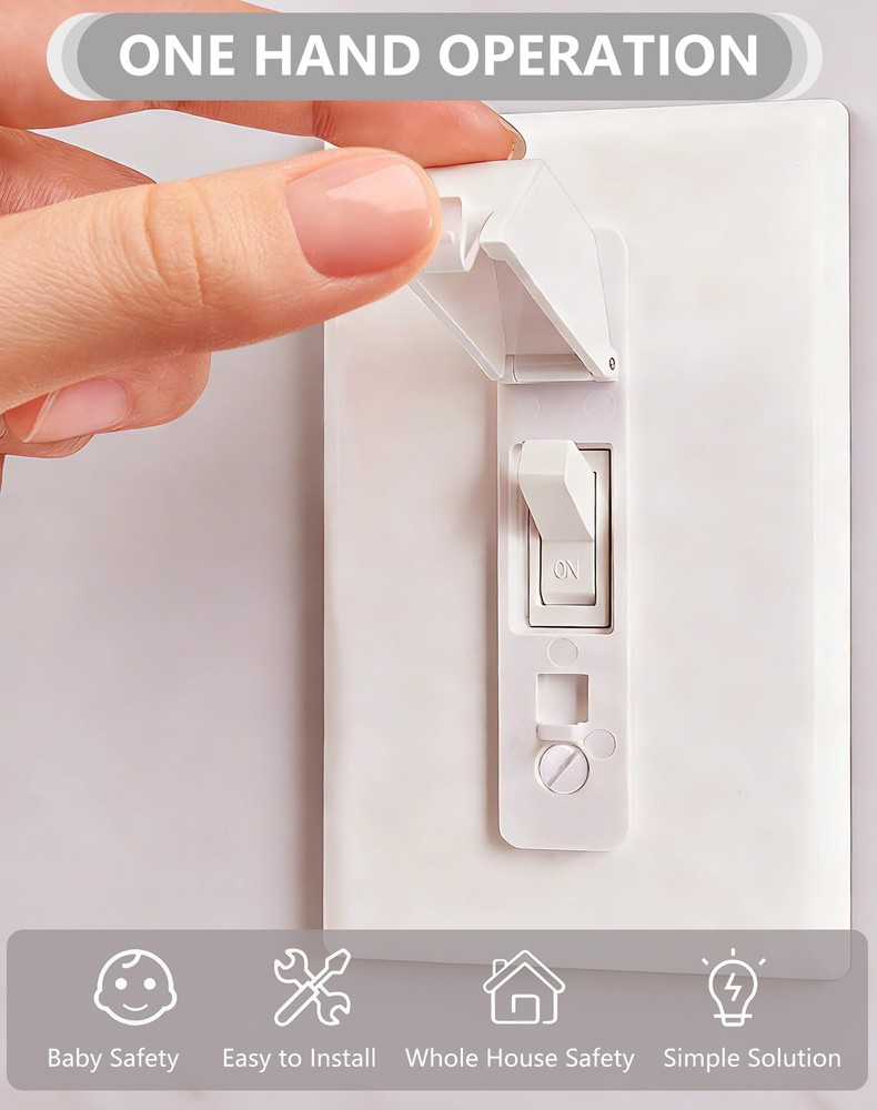 2 Pack Light Switch Cover Guard,Wall Lock With Glow White-2PCS