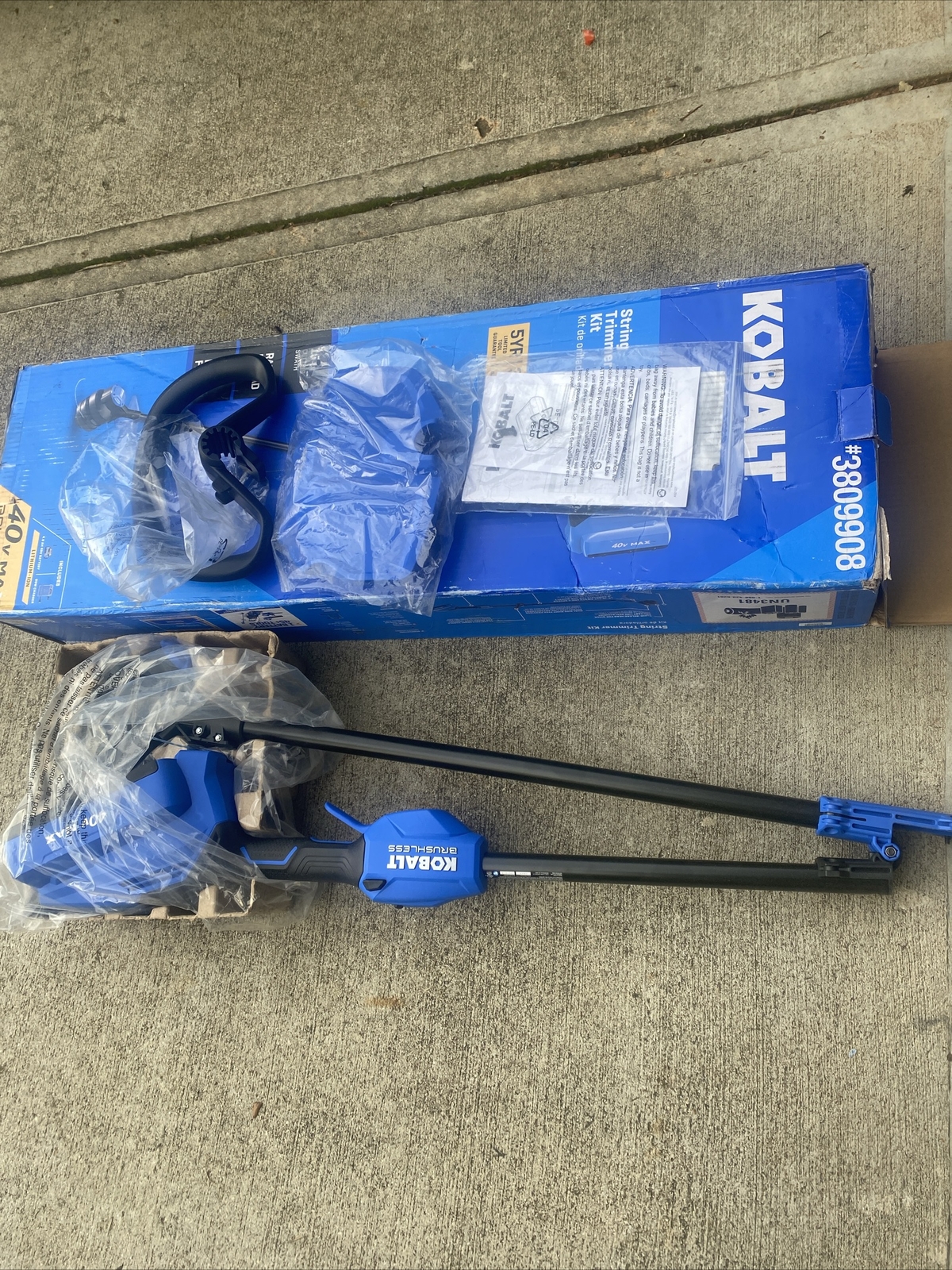 Kobalt 40V 15" String Trimmer 3809908 Weed Eater TOOL ONLY No Battery/ Charger