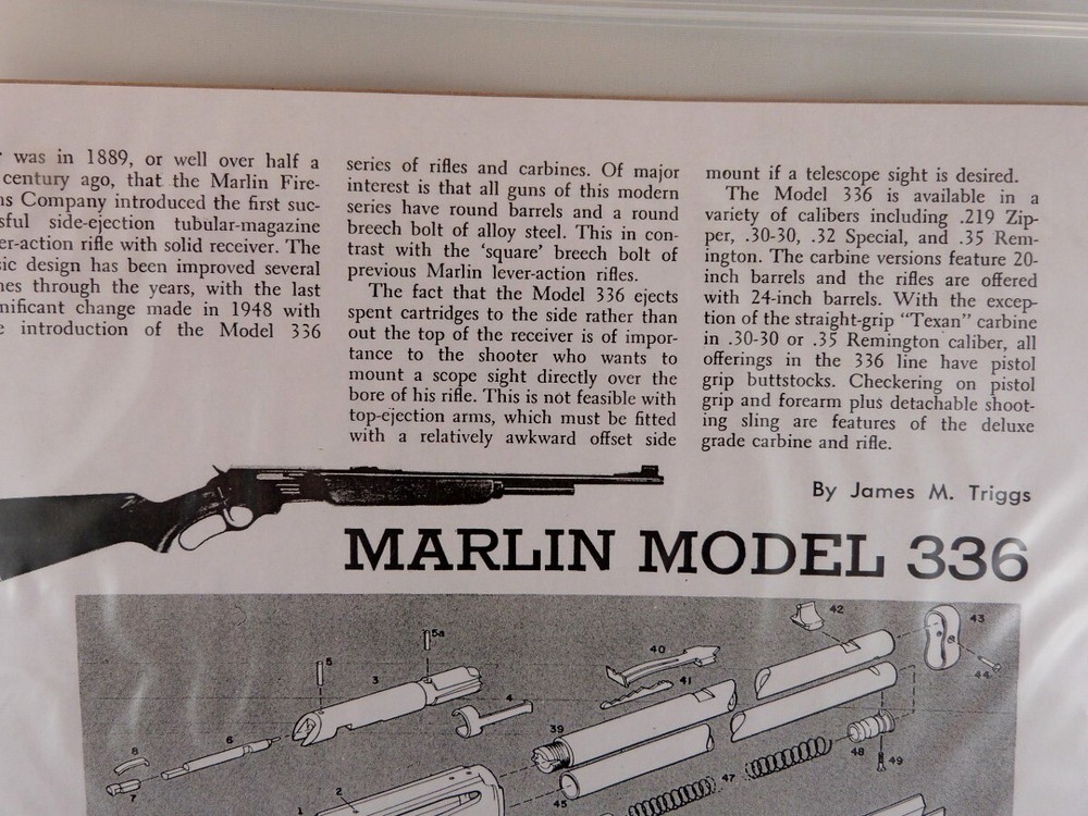 MARLIN MODEL 336 RIFLE BREAK DOWN INSTRUCTION KIT