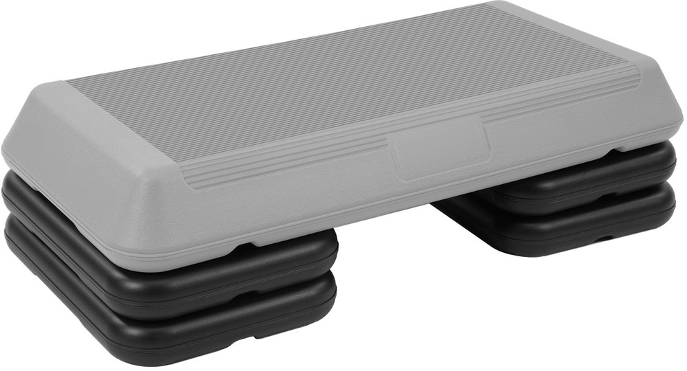 Step Aerobic Platform, Gray, Exercise Step with 5 Levels Adjustable Height, 4...