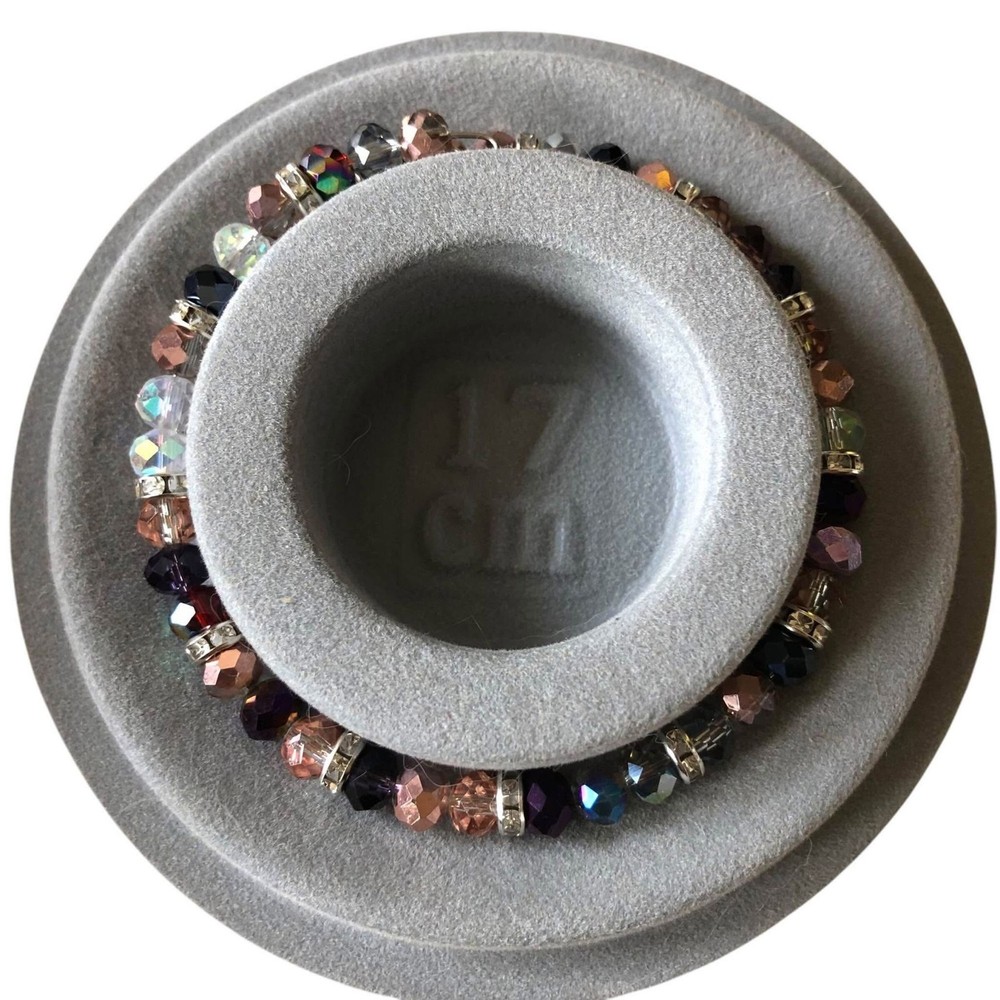 Beaded Memory Wire Cuff Bracelet Handmade Multicolor #2010