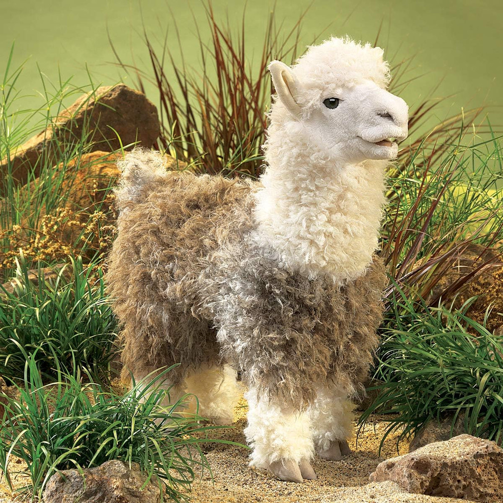 Alpaca Hand Puppet, White, 1 EA