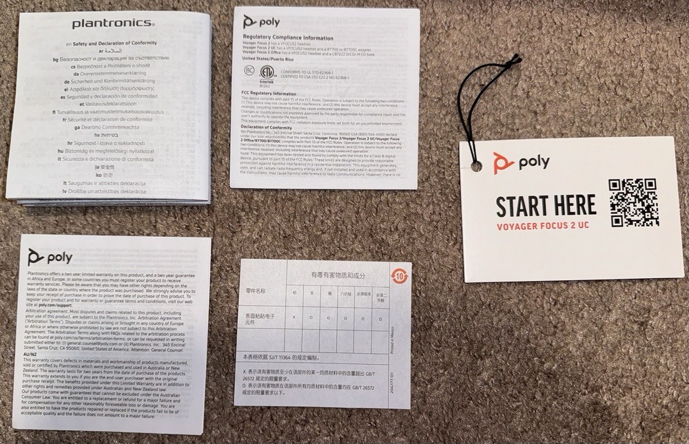 *EMPTY BOX ONLY* Poly Voyager Focus 2 UC Wireless Headset Microsoft Teams