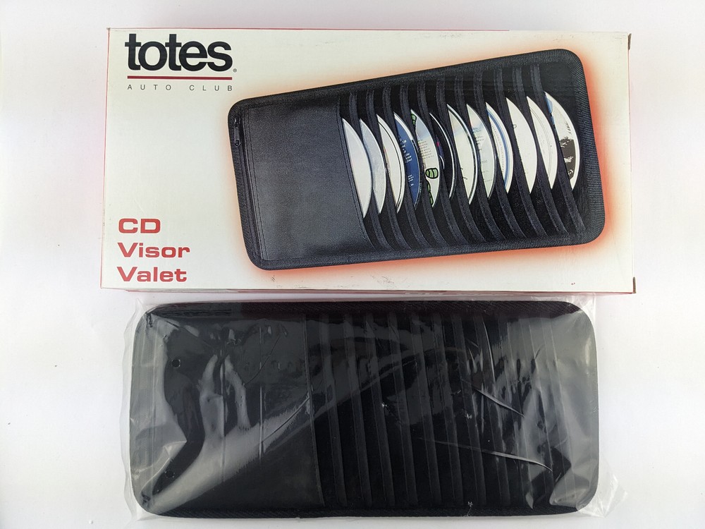 Totes Auto Club CD DVD Visor Valet  Black SUN VISOR CAR ORGANIZER