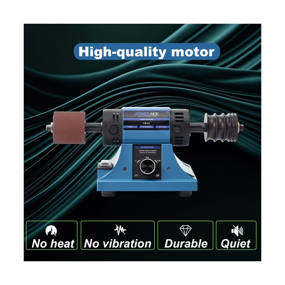 Leather Burnishing Machine | Variable Speed Leathercraft Bench Grinder, Polis...