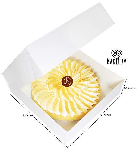 9x9x2.5” Pie Boxes with Window | White 25 Pack | Bakery Boxes cake Boxes Cook...