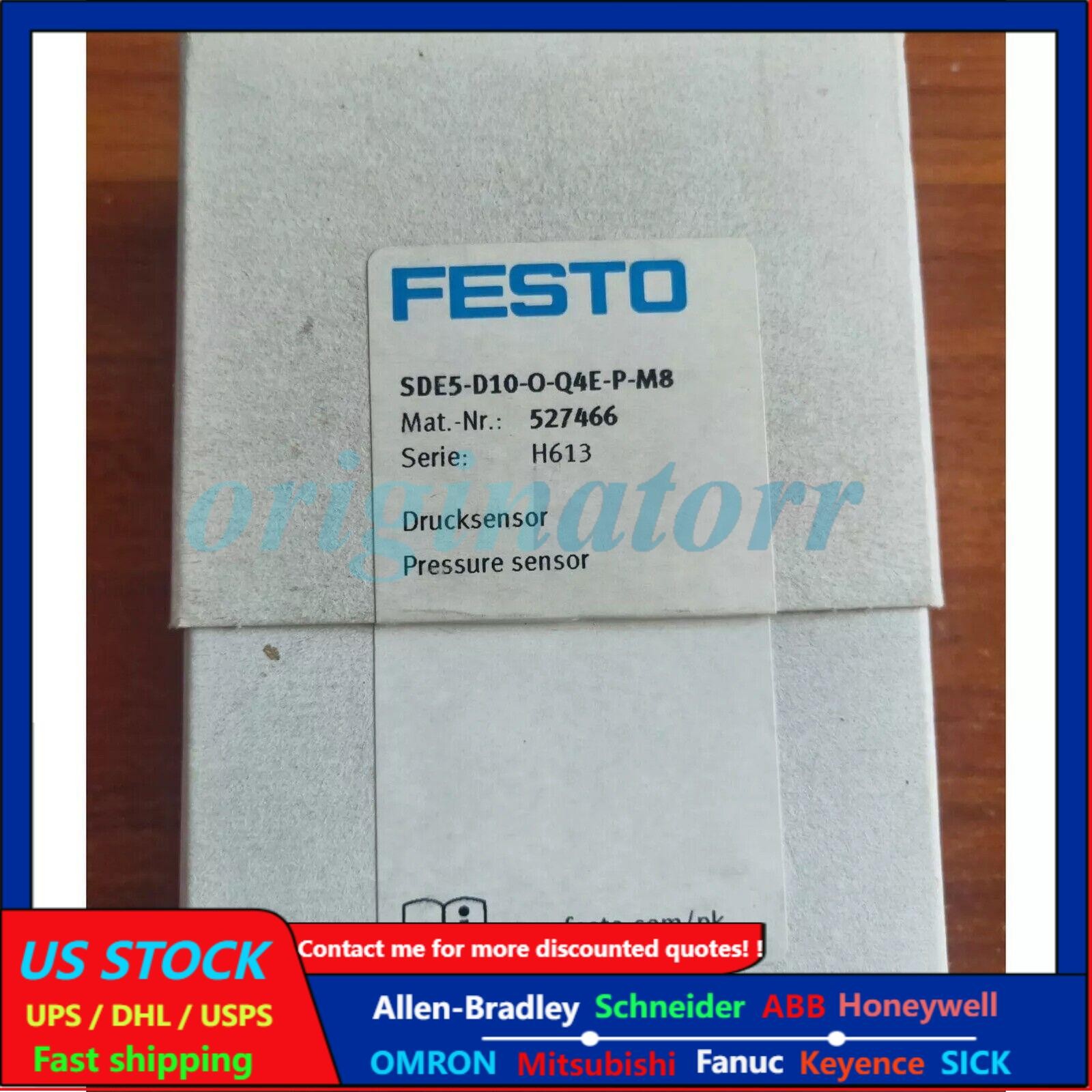 New SDE5-D10-O-Q4E-P-M8 Festo 527466 Fast Shipping Pressure Sensor