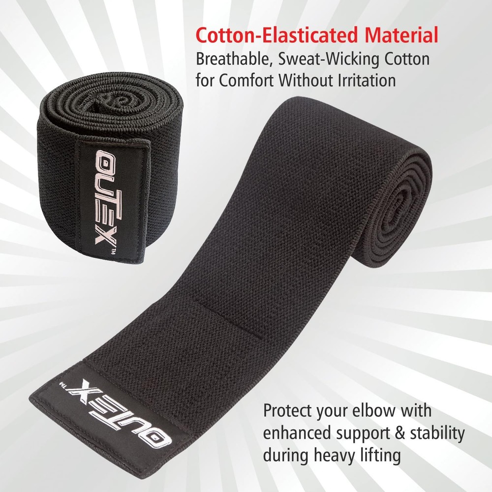 Elbow Wraps for Weightlifting (1 Pair) - 40" Elbow Compression Strap & Joint ...