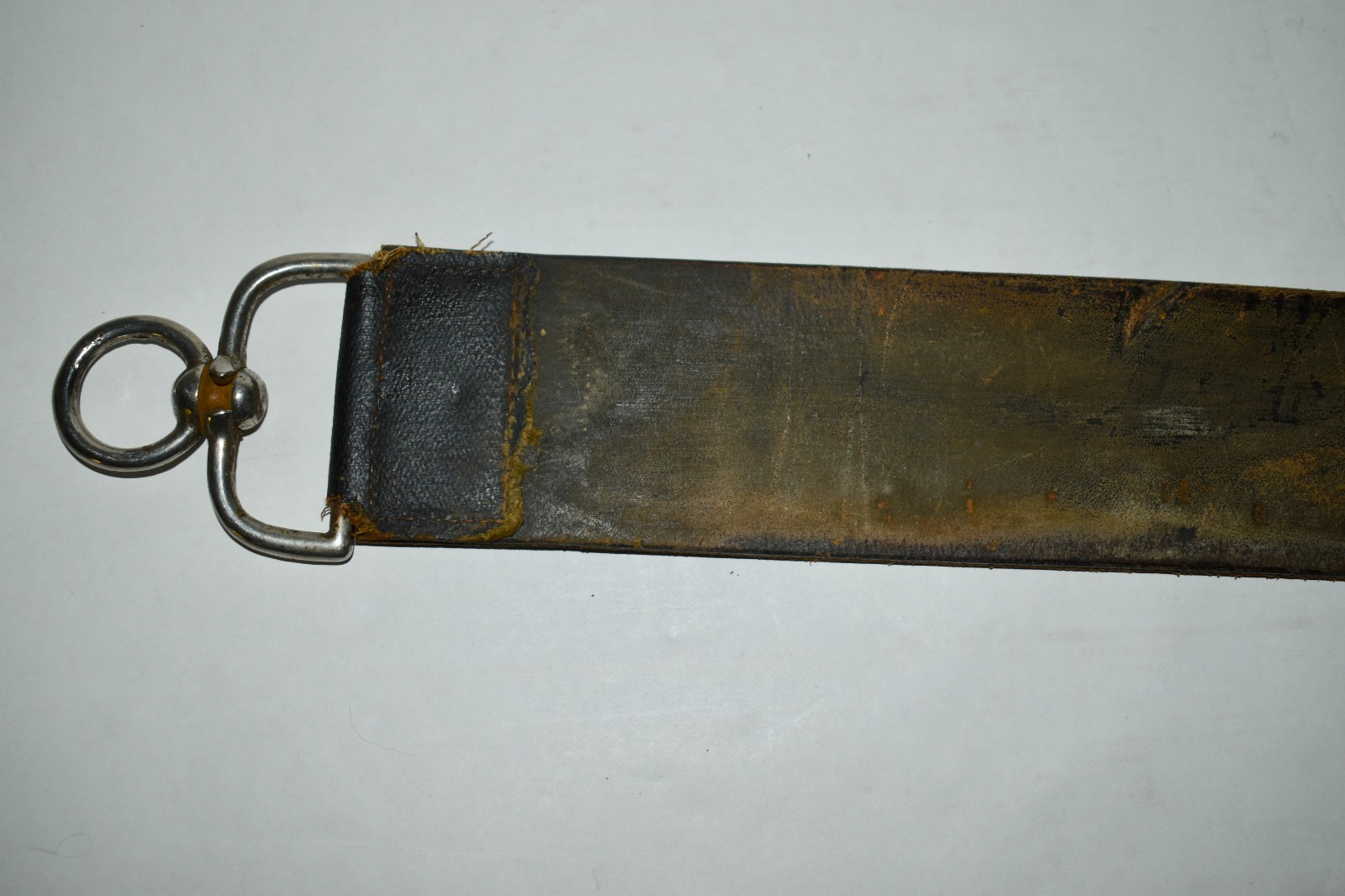Antique U.S. CAVALRY WWI-era Gem Straight Razor LEATHER STROP Army & Navy 18.5"L