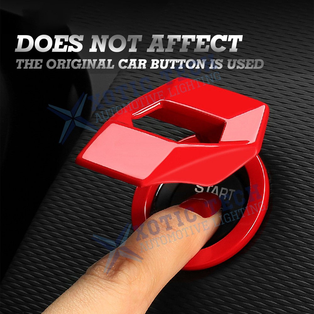 Gloss Red Engine Start Stop Push Button Switch Decor Cover Trim Car Accessories