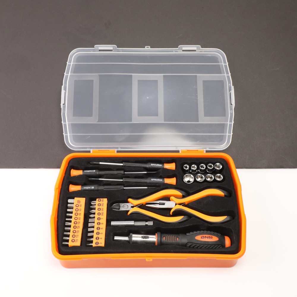 SCREWDRIVER + PLIERS ORANGE 37PCS PRECISION BIT TOOL KIT HIGH SPEED DRILL BITS