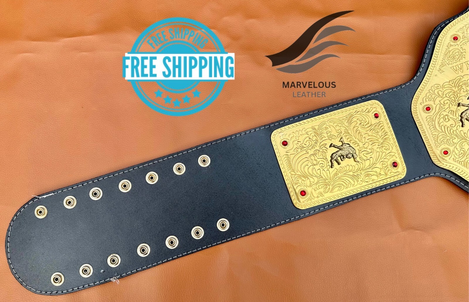 Big Gold World Heavyweight Championship Wrestling Belt Replica 2mm Brass Adult