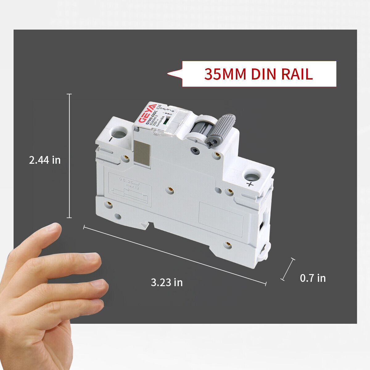 GEYA Solar DC Mini Circuit Breaker 1/2P MCB 6/10/16/25/32/40/50/63/80/100/125Amp