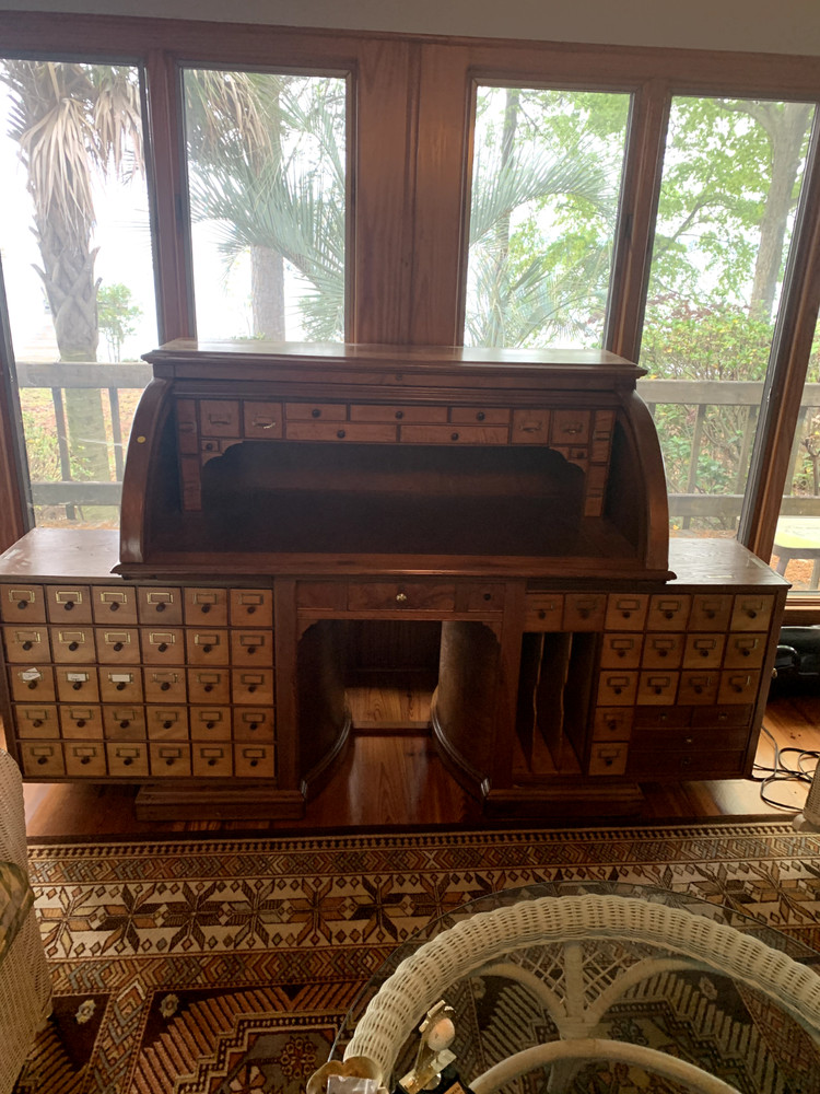 WOOTON DOUBLE ROTARY WALNUT DESK