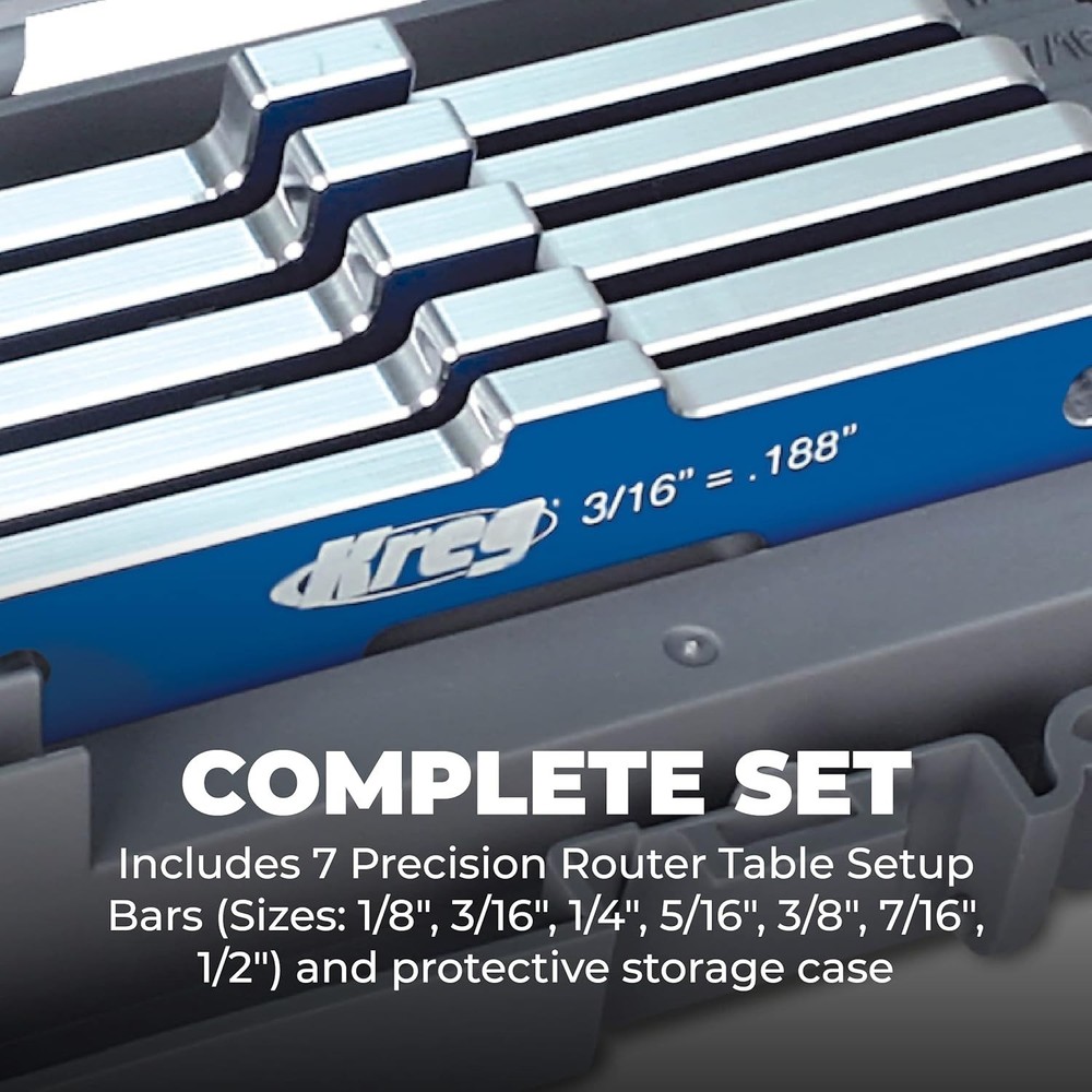 7-Piece Precision Router Table Set Up Bars