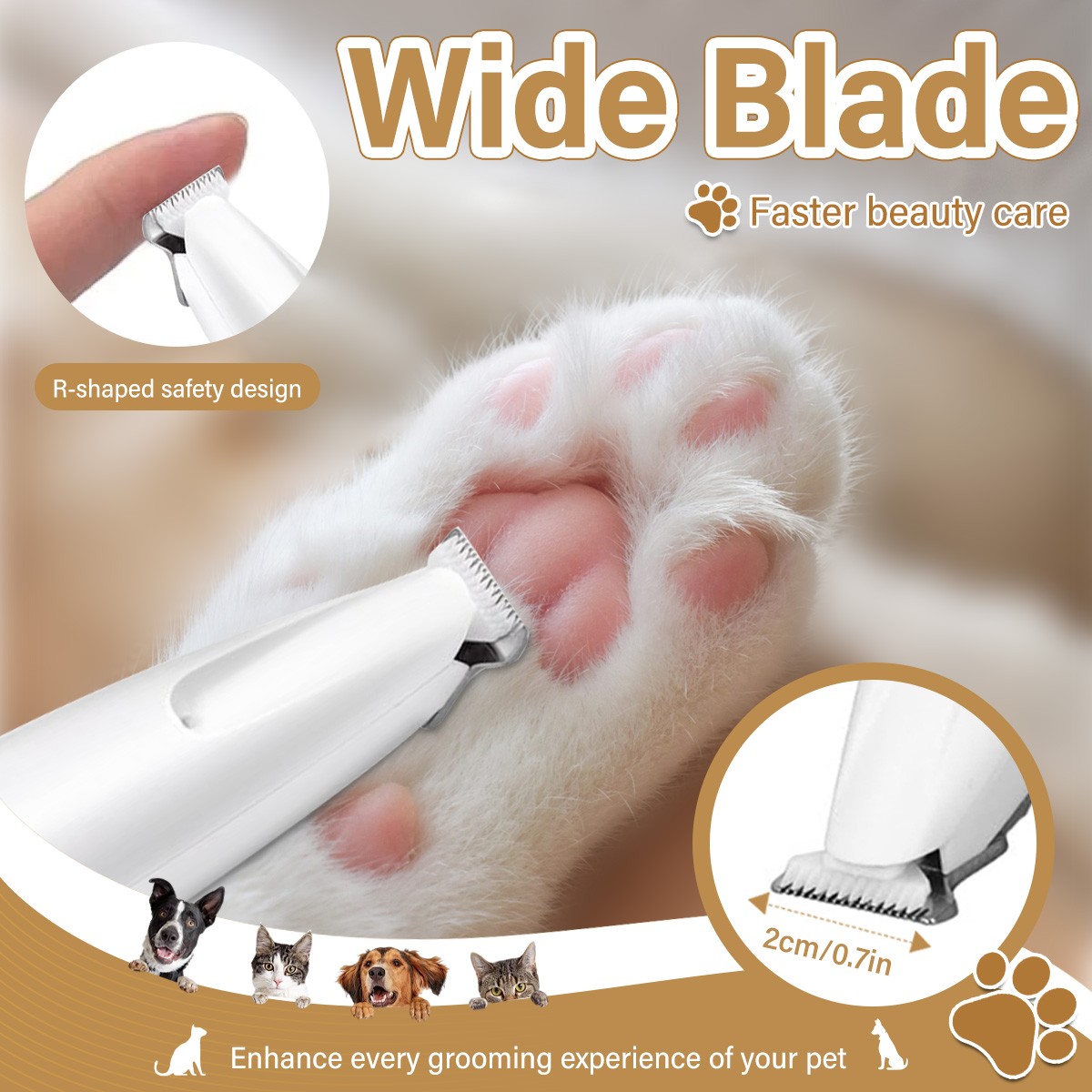 Pet Dog Paw Trimmer Pet Micro Precision Hair Clipper Set Low Noise Rechargeable