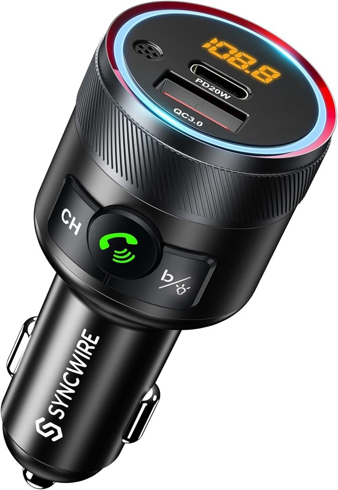 Compact Bluetooth 5.4 FM Transmitter - Perfect for Music, Charging & Calls