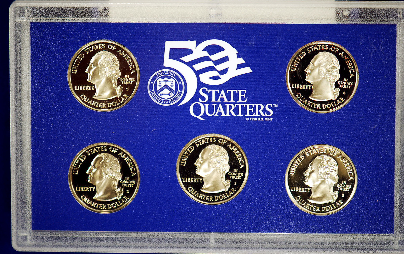 2002 Proof Set. Complete and Original in BLUE mint paper box