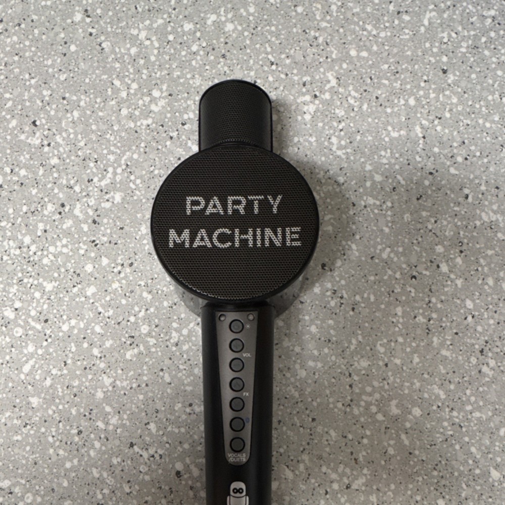 Party Machine Wireless Karaoke Microphone Black Handheld On/Off Switch