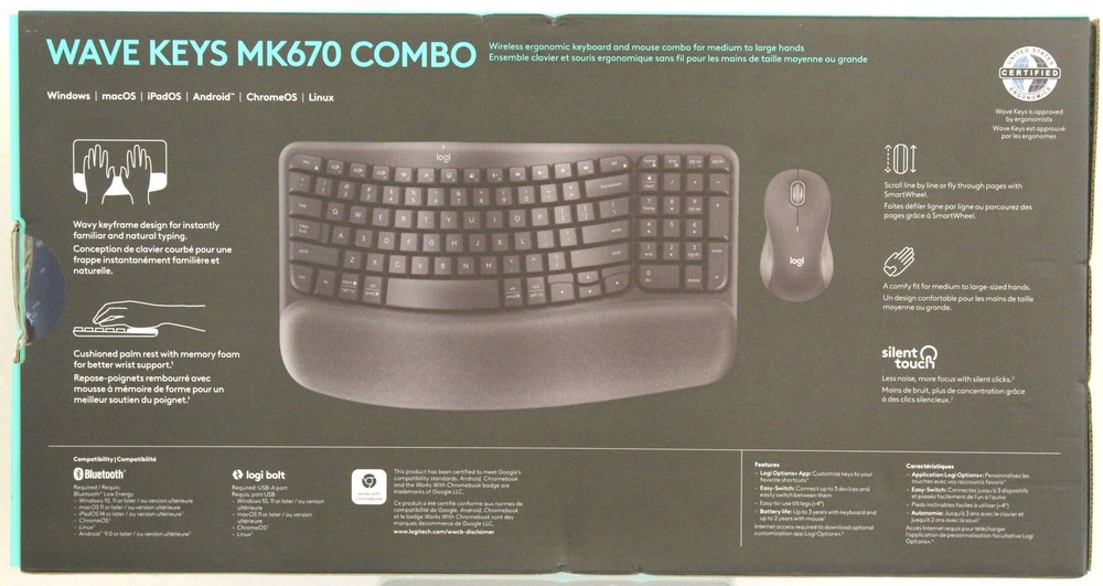 Logitech Wave Keys (MK670) Wireless Keyboard And Mouse Combo