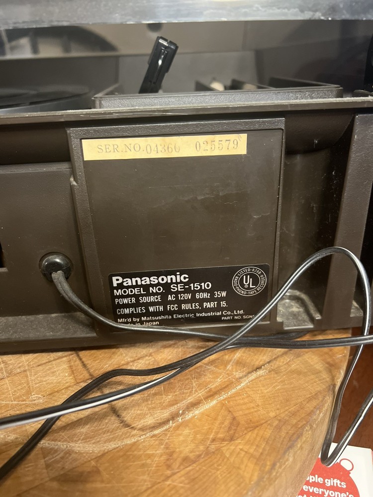 Panasonic Model SE-1510 PLL Multiplex Circuit/Tested, turntable NOT working