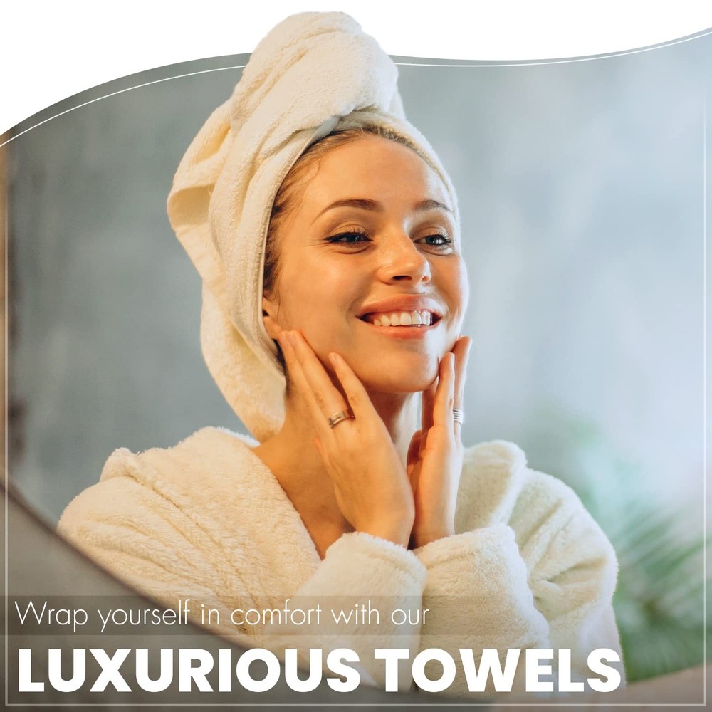 KAHAF Collection 6-Pack Bath Towels - Lightweight - Extra Absorbent - 100