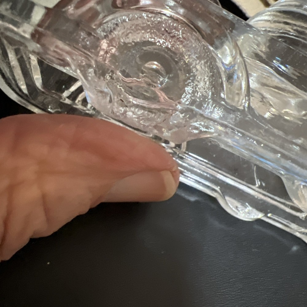 FIRE ENGINE GLASS CANDY CONTAINER ENGINE 1930s VICTORY GLASS