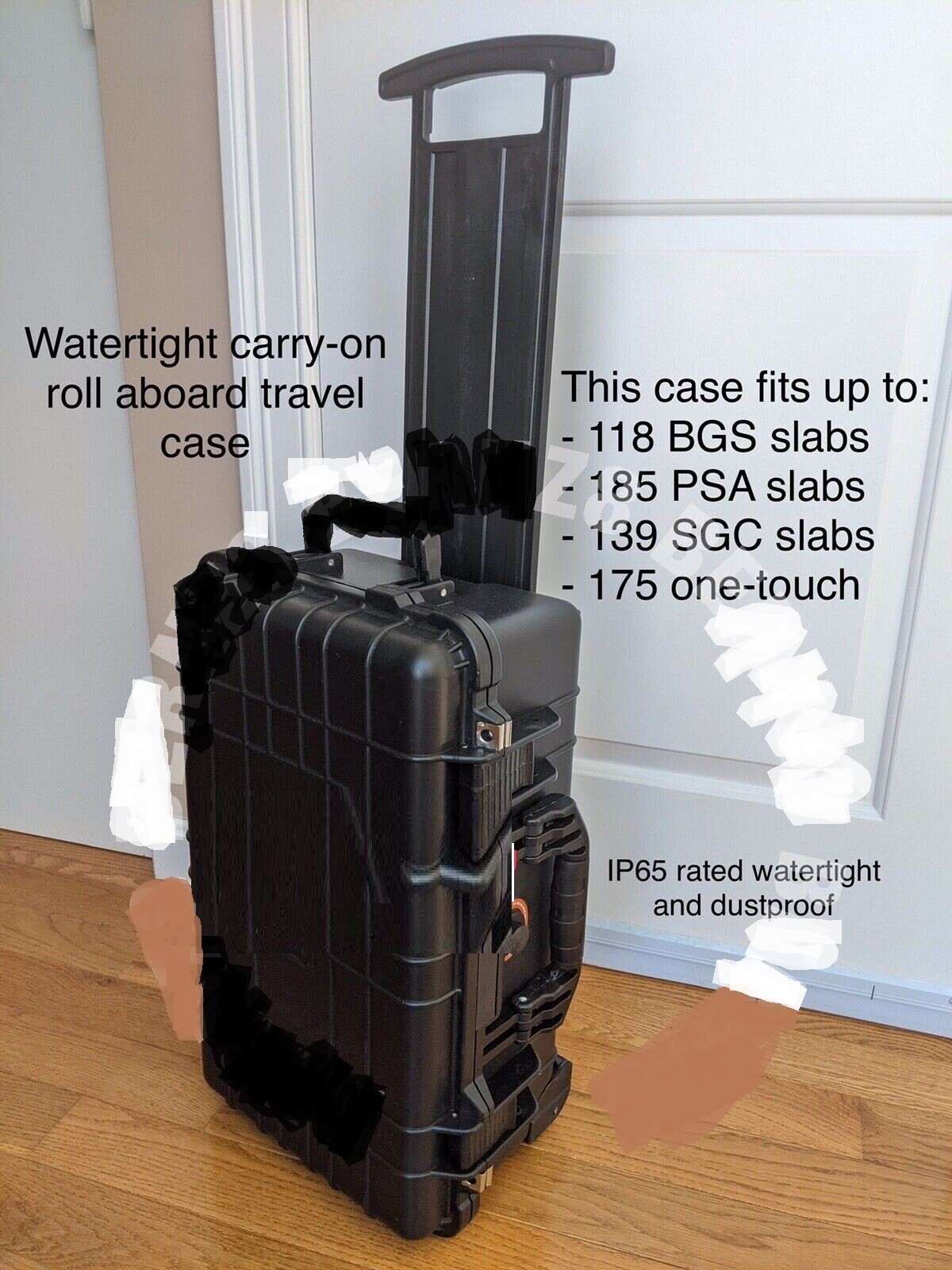 XXL CARRY-ON ROLLER LUGGAGE WATERPROOF TRAVEL CASE GRADED CARD SLABS STORAGE TCG