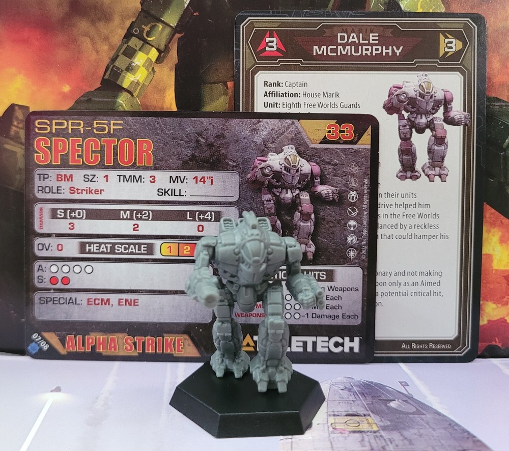 Battletech Spector Mech Inner Sphere Recon Lance Miniature