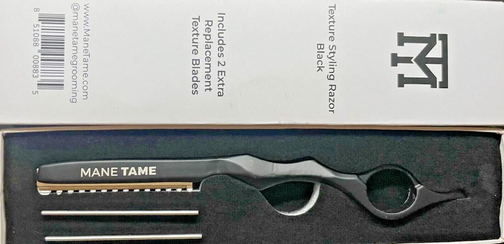 MANE TAME Texture Styling Razor – Black | Includes 2 FREE Replacement Blades.