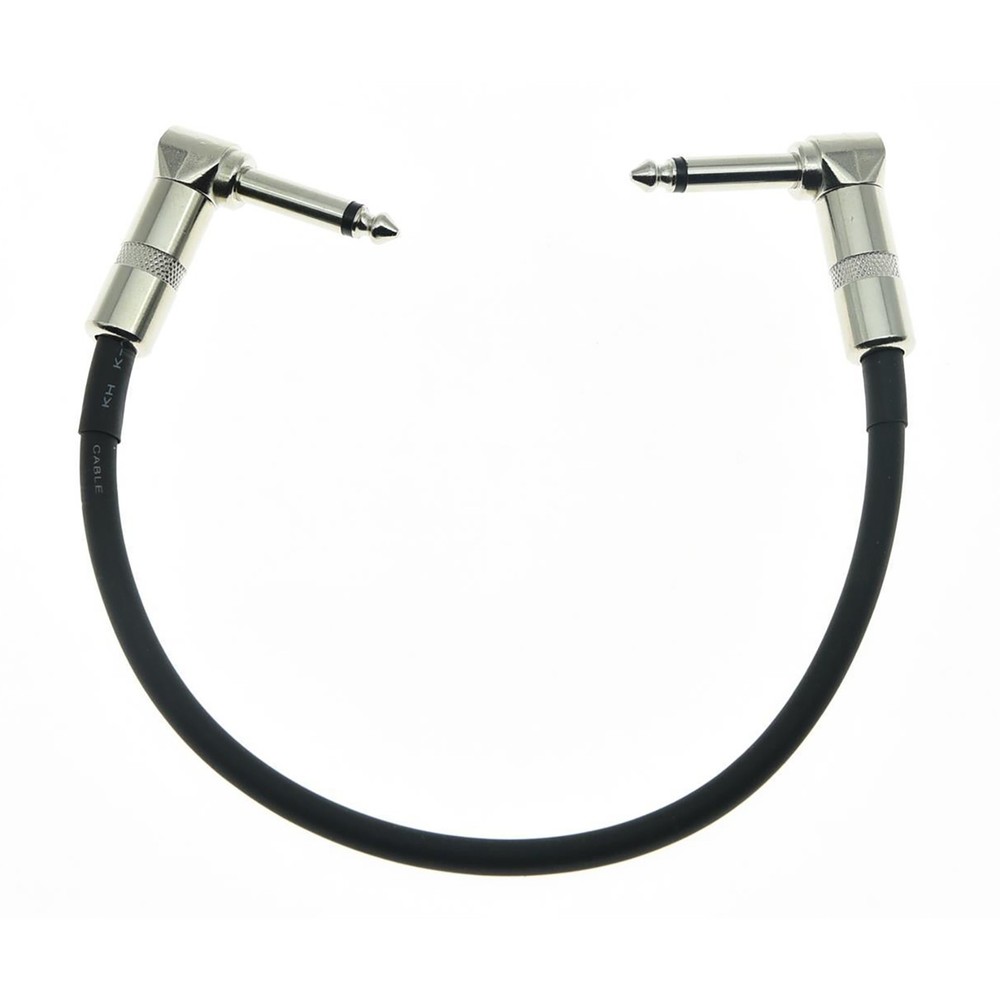 30cm Guitar Effect Pedal Instrument Patch Cable 1/4" Silver Right-angle Plug