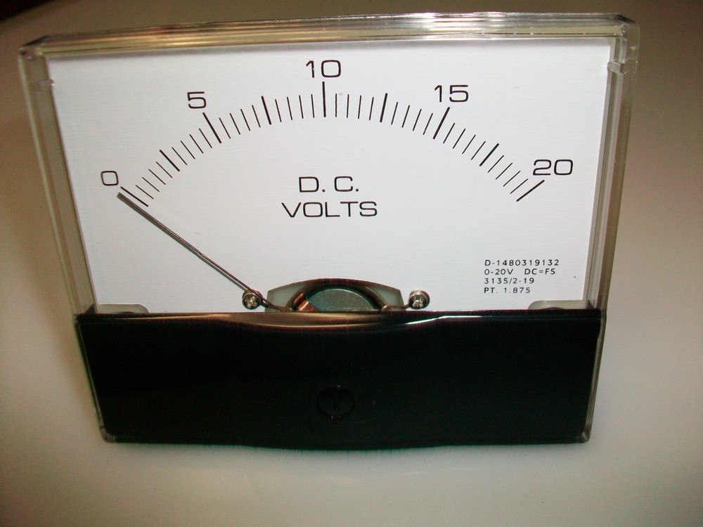 0-20 V. Dc.   Panel METER  NEW  4" X 3 1/2"