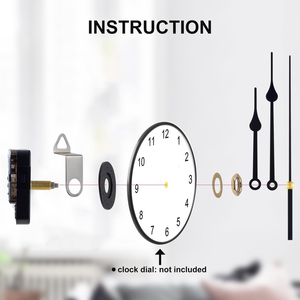 EMOON 3 Pack Silent Clock Mechanism Replacement Kit, Quartz Clock Movement with