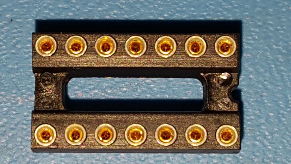 IC SOCKET, 14 PIN DIP SOCKET, Screw Machine, Gold Pin RN, ICE-143-E275-TG, 4 Pcs