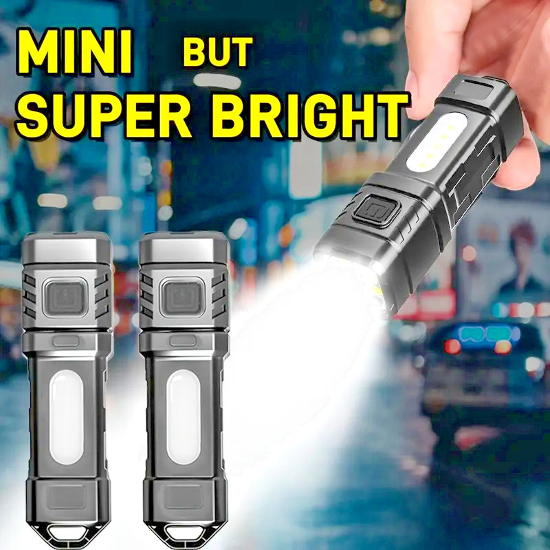 2 x (4) LED Flashlight 4 mode Rechargeable Super Bright Mini Handheld Flashlight